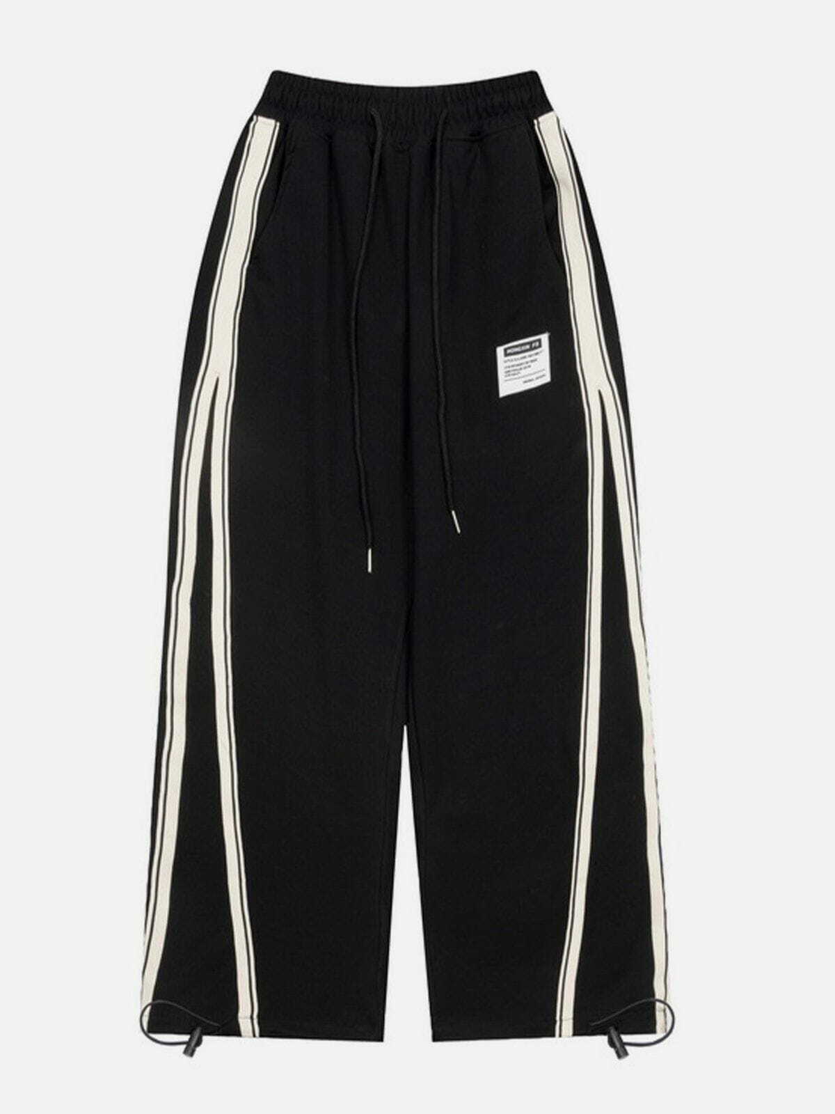 Y2K Striped Drawstring Sweatpants for Comfy Coquette Aesthetic & Grunge Style Outfits