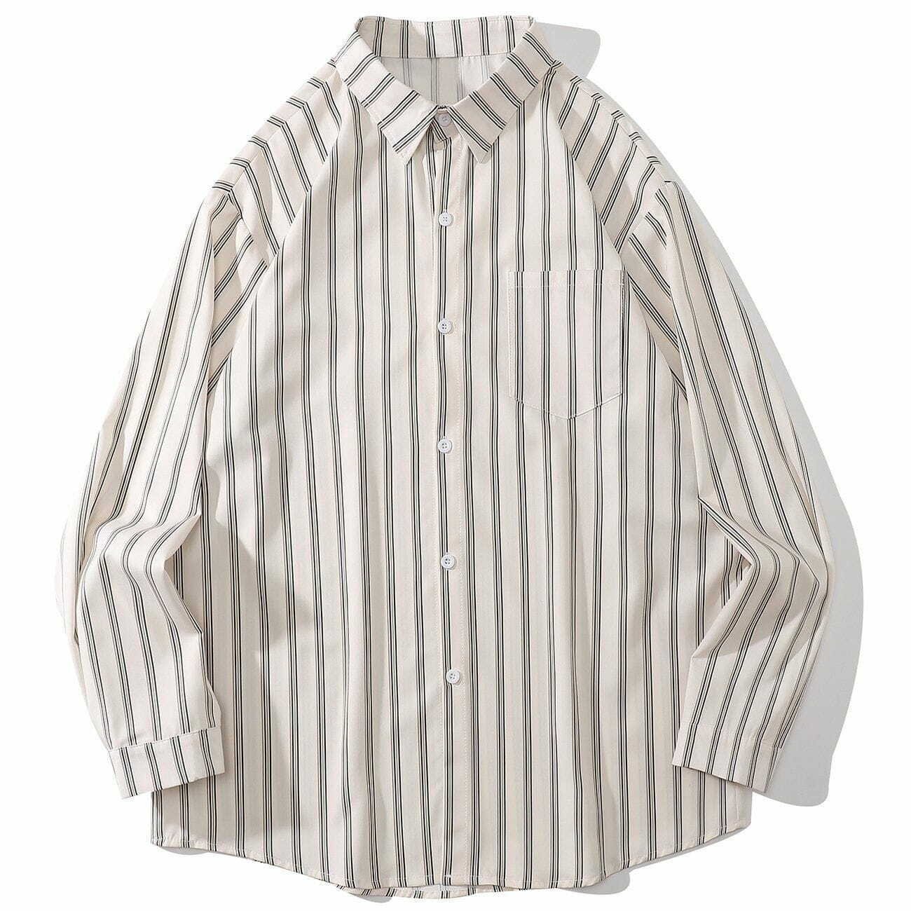 Y2K Striped Long Sleeve Shirt - Cute Tops for Coquette Aesthetic & Grunge Style