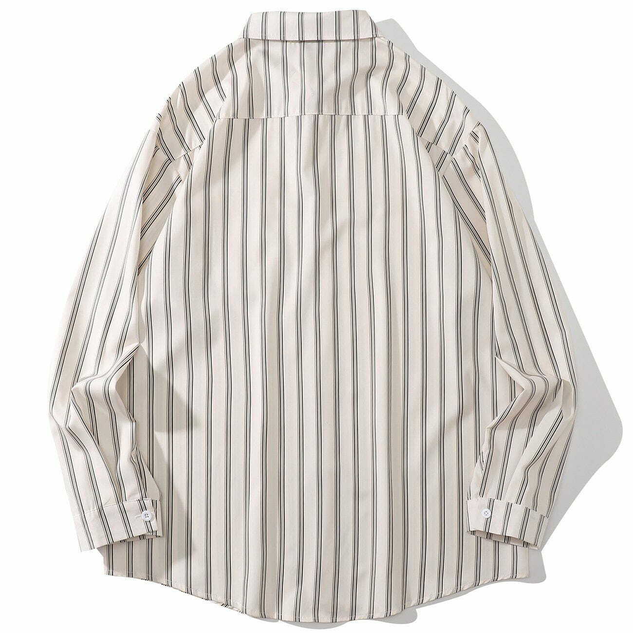 Y2K Striped Long Sleeve Shirt - Cute Tops for Coquette Aesthetic & Grunge Style